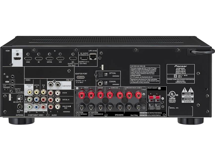 Pioneer Elite® VSX-44 7.2-channel home theater receiver with Apple