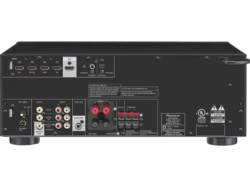 Pioneer VSX-524 5.1-channel home theater receiver at Crutchfield