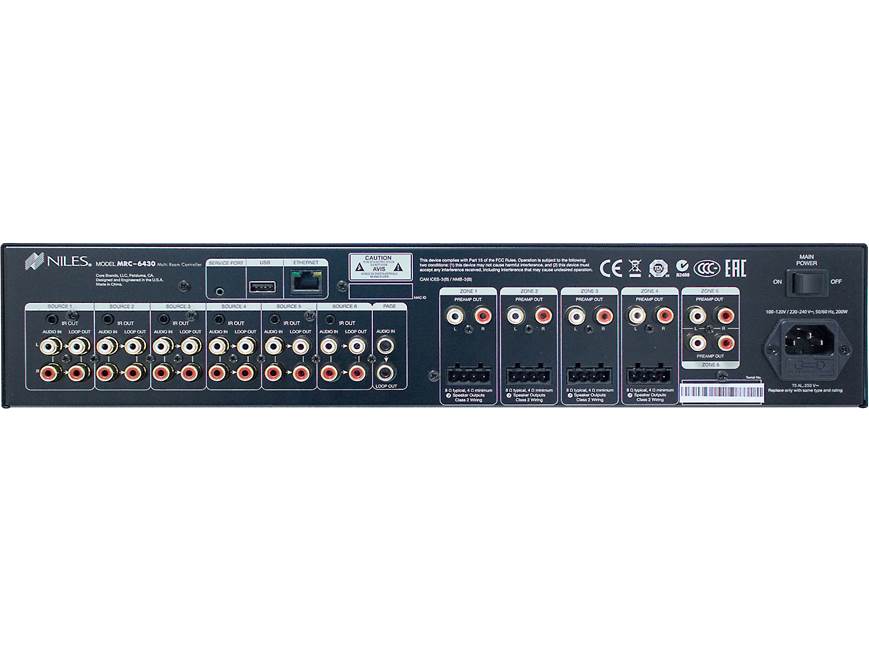 Niles MRC-6430 6-source, 6-room audio controller/amplifier with