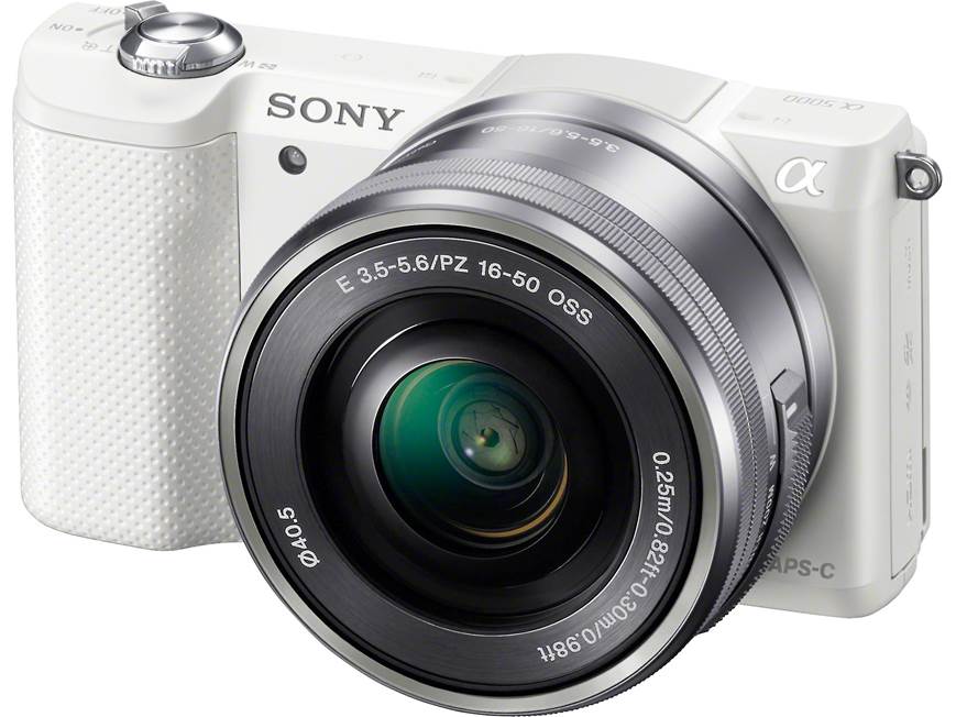 Sony Alpha a5000 Kit (White) 20.1-megapixel mirrorless camera with