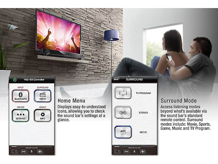 Yamaha YAS-103 Powered home theater sound bar with Bluetooth® at