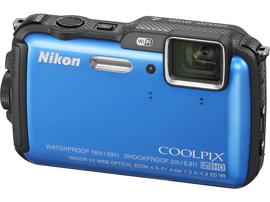 Nikon Coolpix AW120 (Blue) Tough-style 16-megapixel digital camera