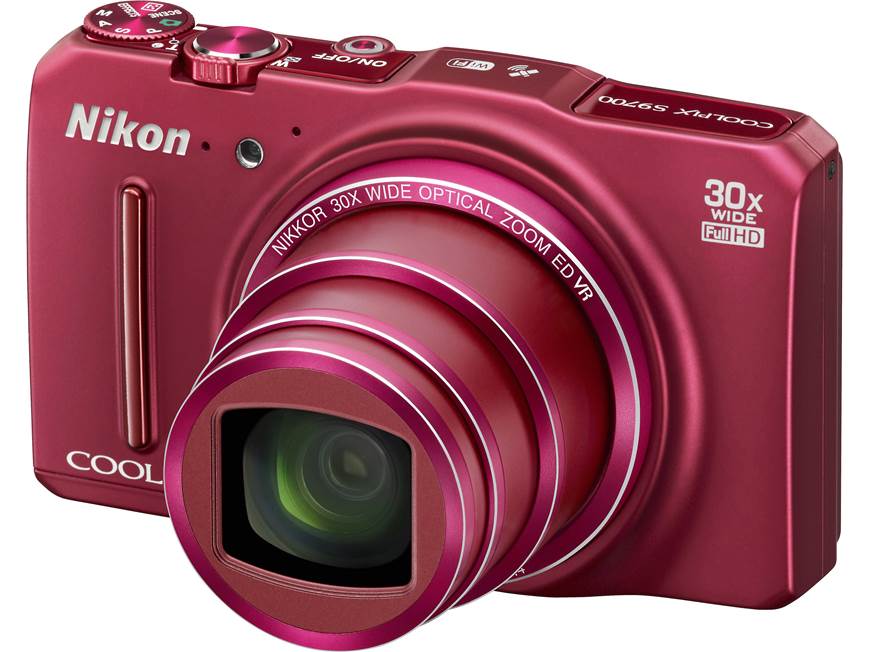 Nikon Coolpix S9700 (Red) 16-megapixel camera with 30X optical