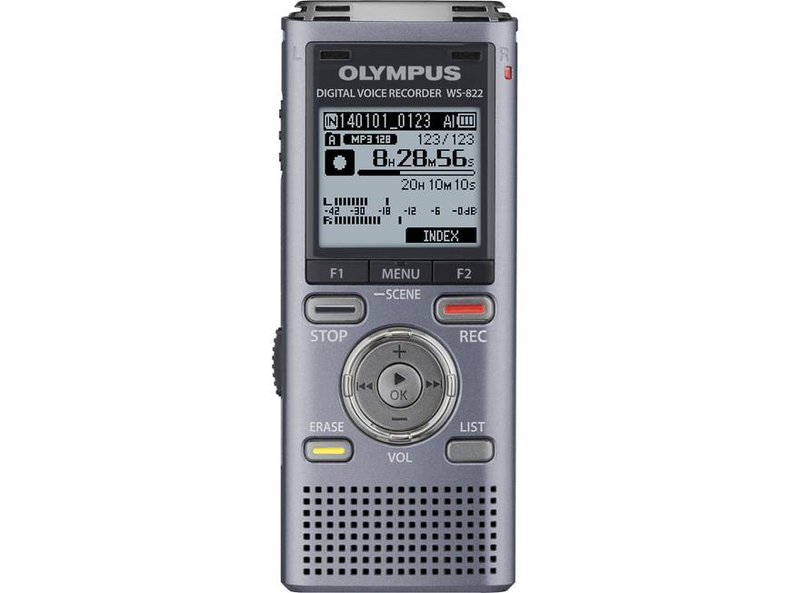 Olympus WS-822 (Gun Metal) 4GB digital voice recorder with