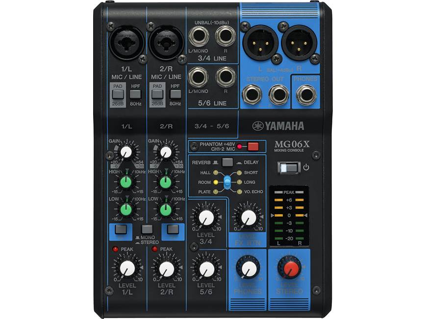 Yamaha MG06X 6-channel mixer — with onboard effects at Crutchfield