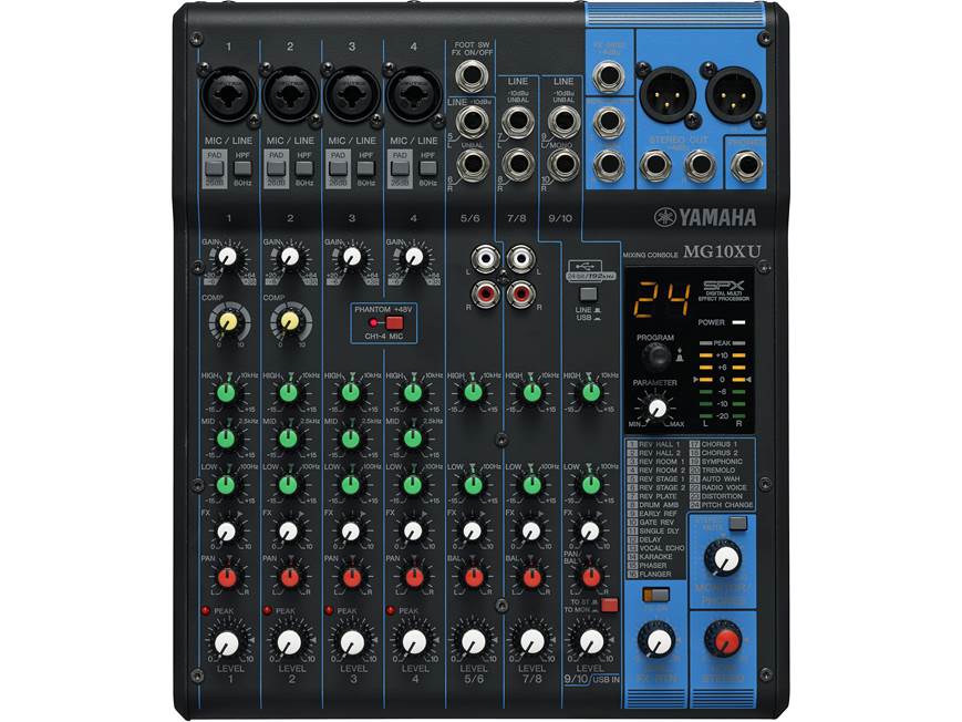 Yamaha MG10XU 10-channel mixer — with compression, effects, USB