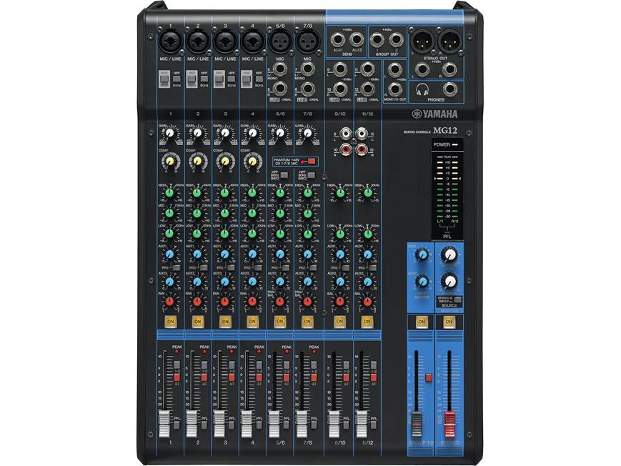Yamaha MG12 12-channel mixer — with compression at Crutchfield