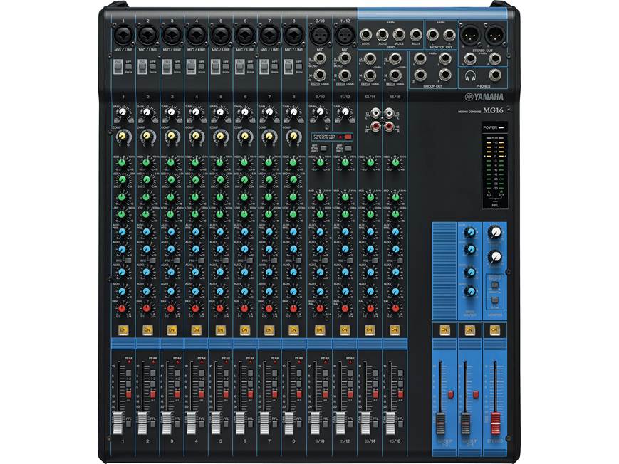 Yamaha MG16 16-channel mixer — with compression at Crutchfield
