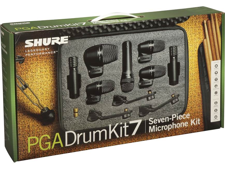 Shure PGADRUMKIT7 7-piece microphone set for drum kits at Crutchfield