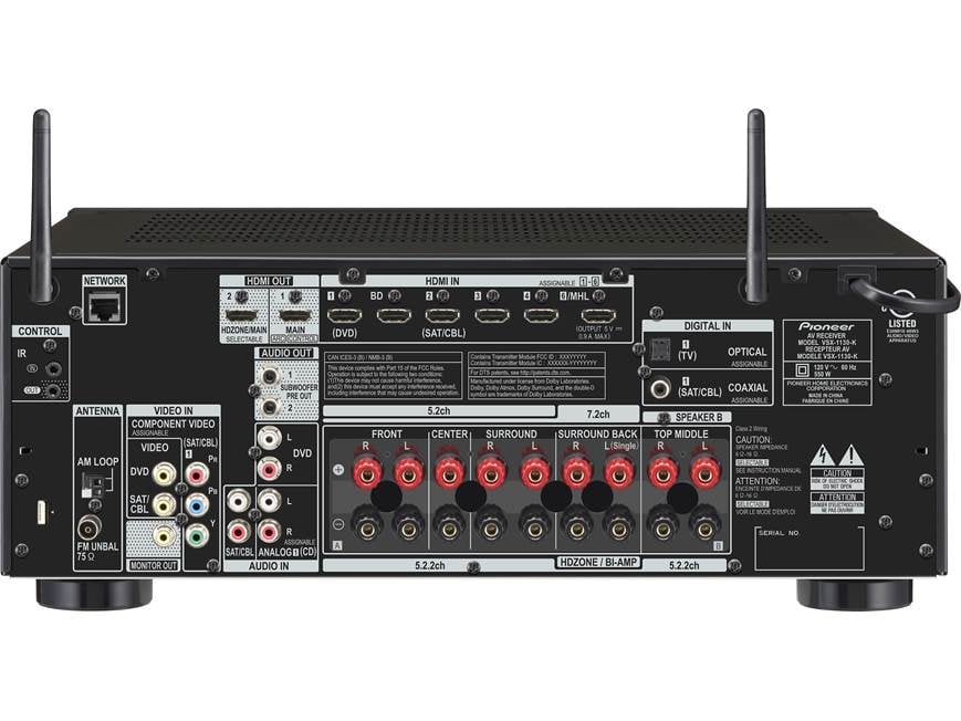 Pioneer VSX-1130 7.2-channel home theater receiver with Wi-Fi