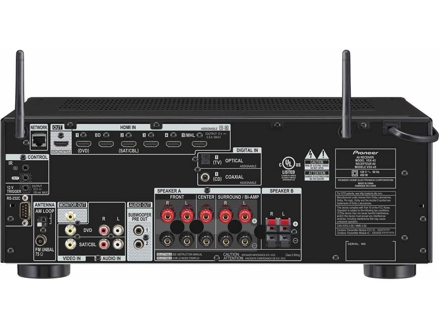 Pioneer Elite® VSX-45 5.2-channel home theater receiver with Wi-Fi