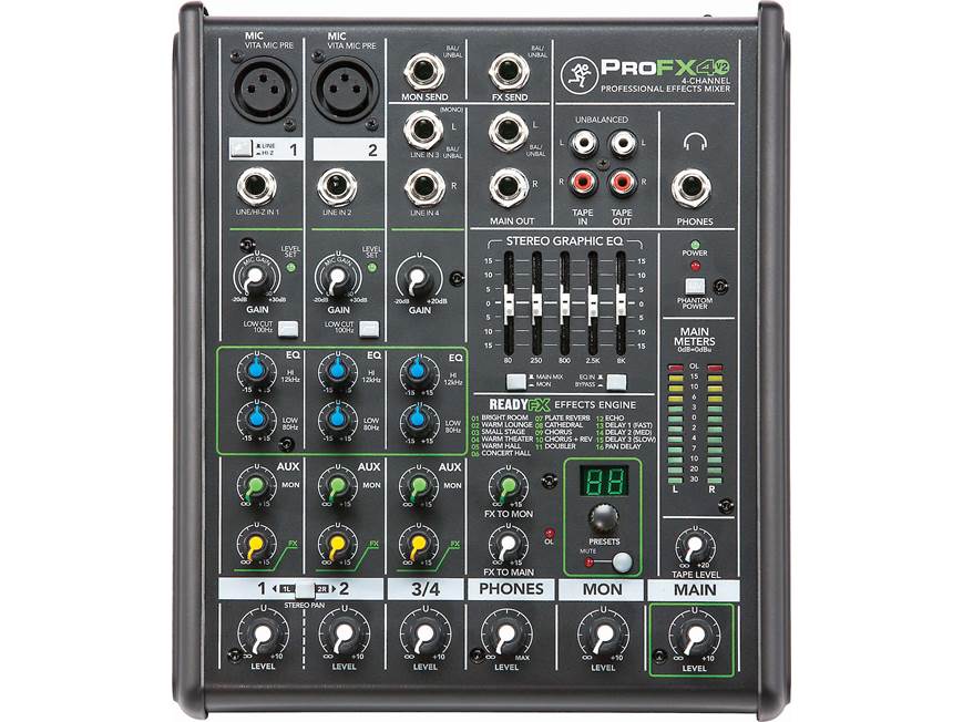 Mackie ProFX4v2 4-channel mixer — with effects at Crutchfield
