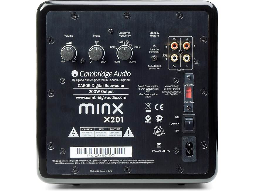 Cambridge Audio Minx X201 (Black) Ultra-compact powered subwoofer