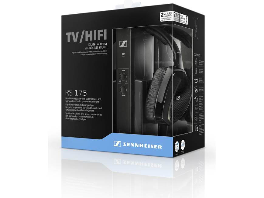 Sennheiser RS 175 Wireless TV headphones with transmitter at