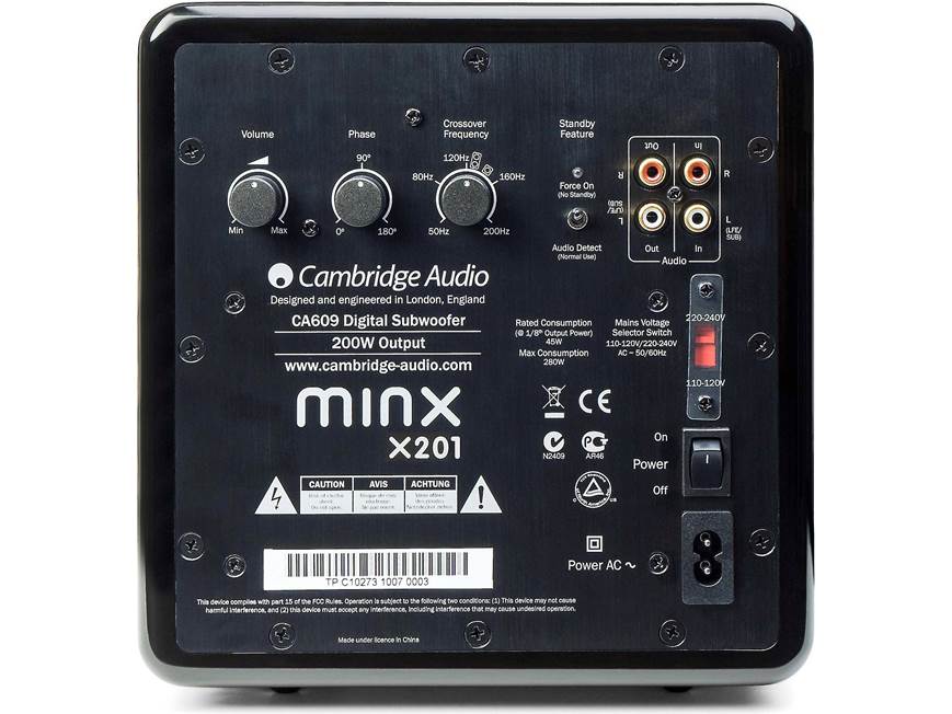 Cambridge Audio Minx X201 (White) Ultra-compact powered subwoofer