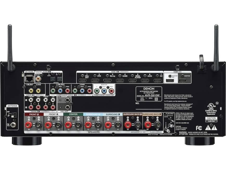 Denon AVR-S910W 7.2-channel home theater receiver with Wi-Fi