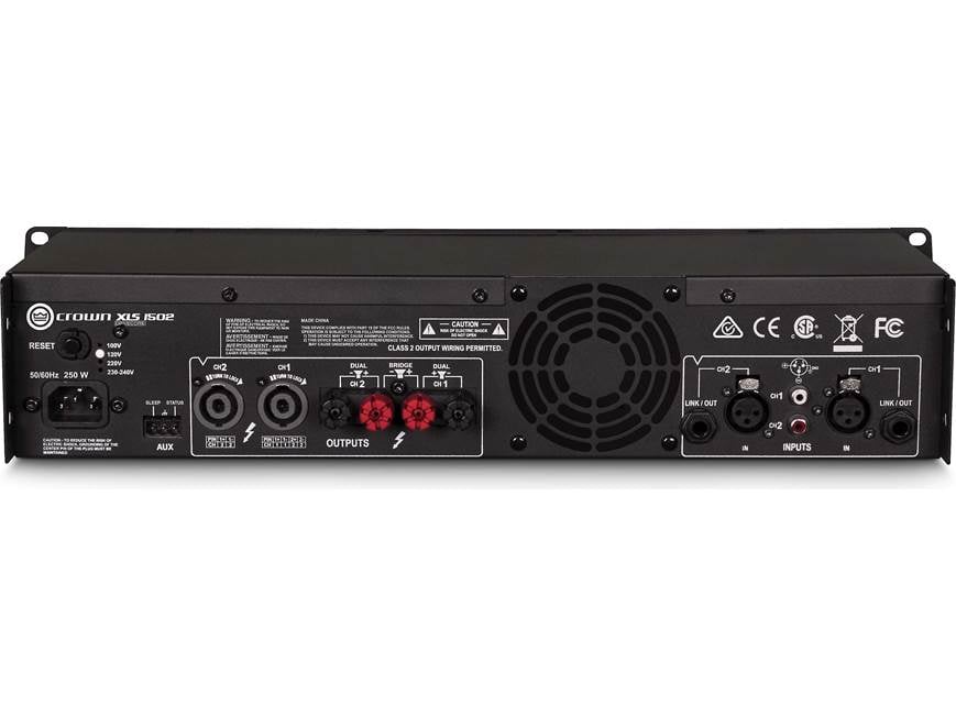 Crown XLS 1502 DriveCore™ 2 Series power amplifier — 300W x 2 at 8