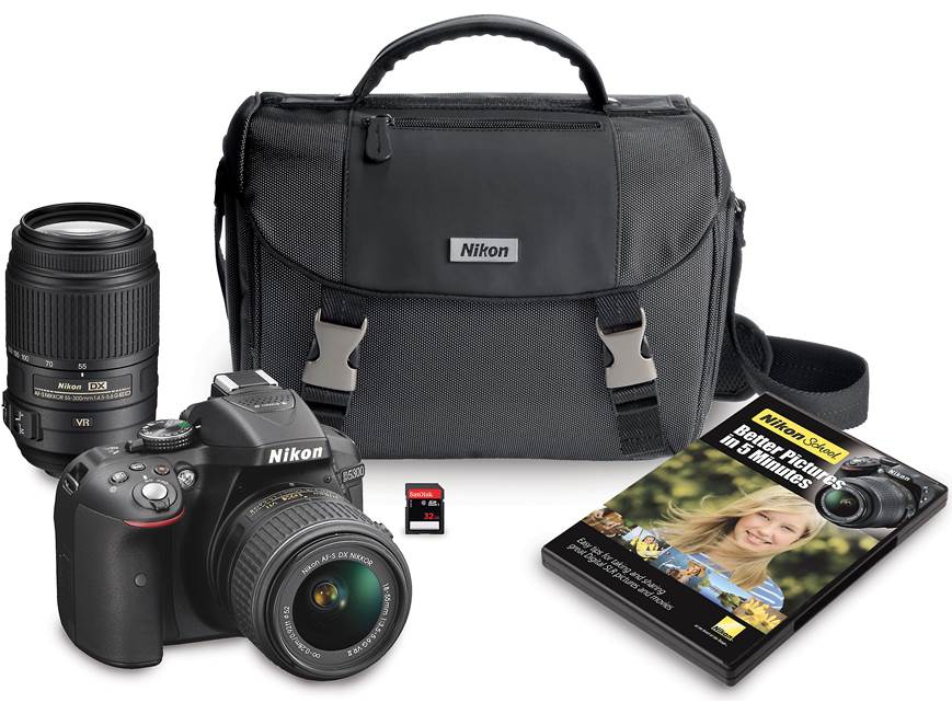 Nikon D5300 Two Zoom Lens Bundle 24-megapixel DSLR with 18-55mm