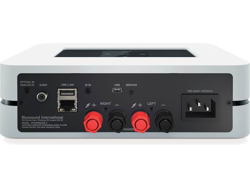 Bluesound PowerNode 2 (White) Streaming music player with built-in