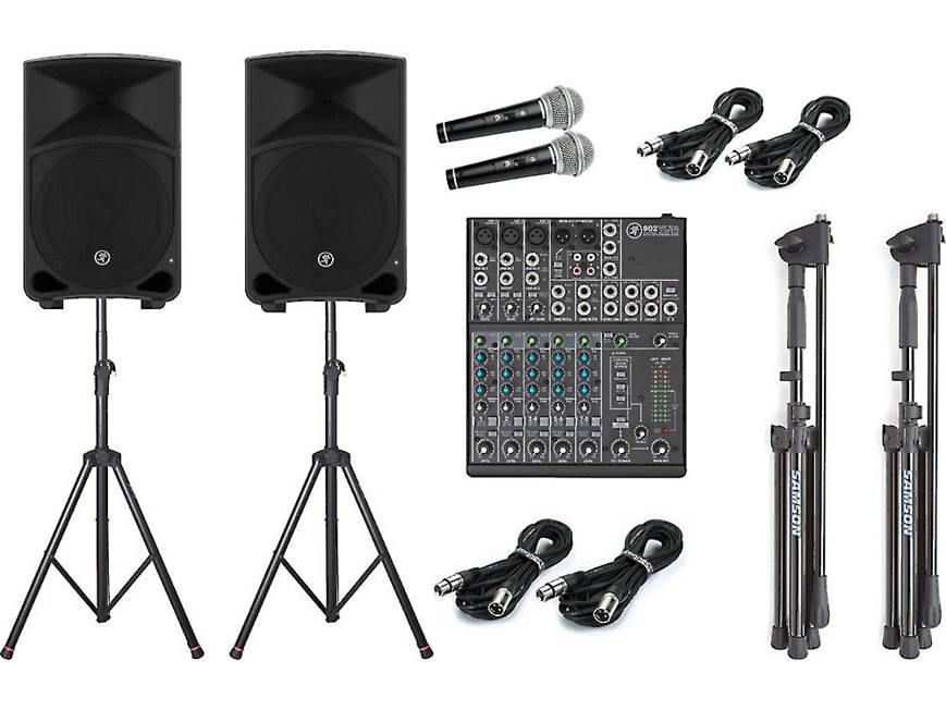 Mackie Thump Speaker Bundle Thump12A speakers, 802VLZ4 mixer, speaker ...