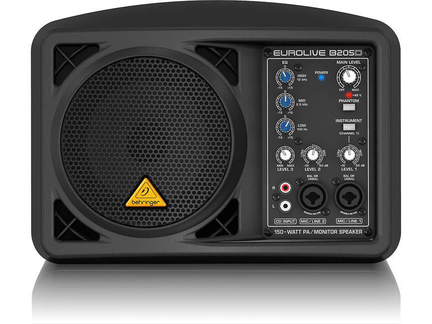 Behringer B205D — 150W peak Compact powered PA speaker/personal