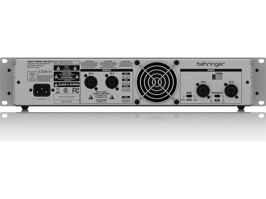 Behringer NU1000 iNUKE Series power amplifier — 160W x 2 at 8 ohms