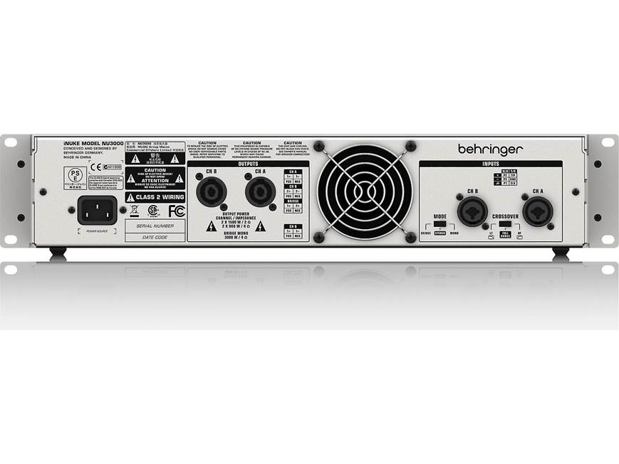 Behringer NU3000 iNUKE Series power amplifier — 440W x 2 at 8 ohms