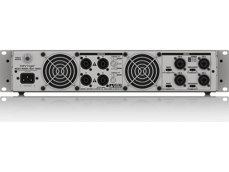 Behringer NU4-6000 iNUKE Series power amplifier — 440W x 4 at 8