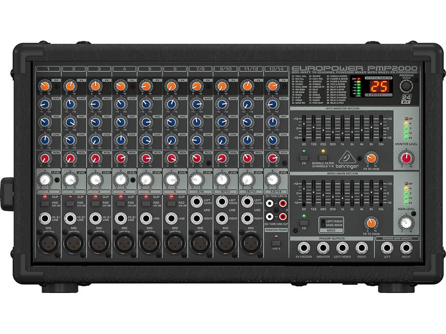 Behringer PMP2000 14-channel powered mixer with effects processor