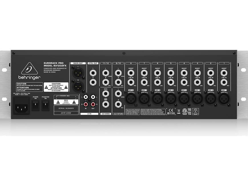 Behringer Eurorack Pro RX1202FX Rack-mount 12-channel mixer with