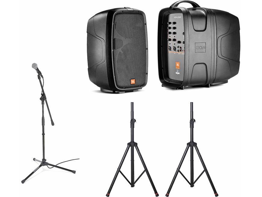 JBL EON 206 Bundle Package includes the EON206P portable PA, Gator