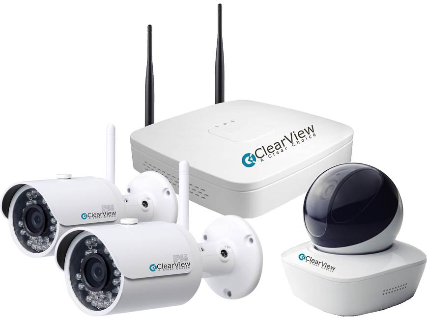 ClearView Wireless Outdoor/Indoor Bundle 4-channel wireless HD video ...