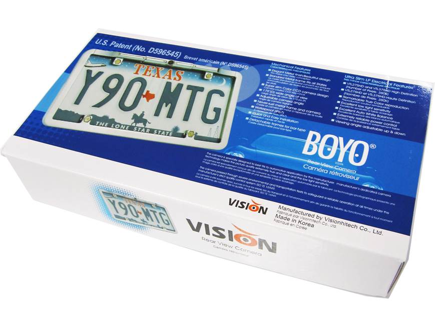 Boyo VTL375HD Ultra-slim license plate frame with backup camera