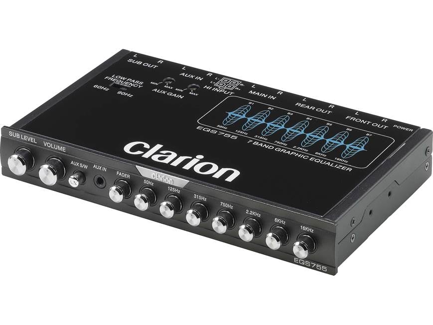 Clarion EQS755 7-band graphic equalizer — 1/2-DIN chassis (1