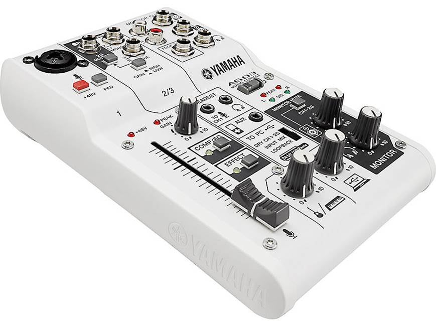Yamaha AG03 3-channel mixer and USB 2.0 computer/iPad® recording