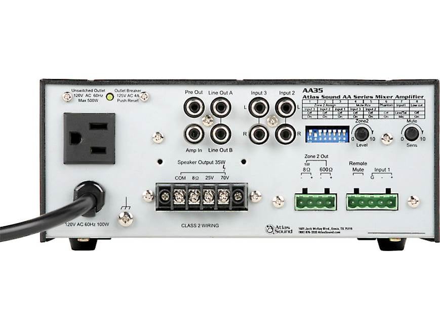 Atlas AA35 3-input mixer/amplifier — 35 watts RMS x 1 at Crutchfield
