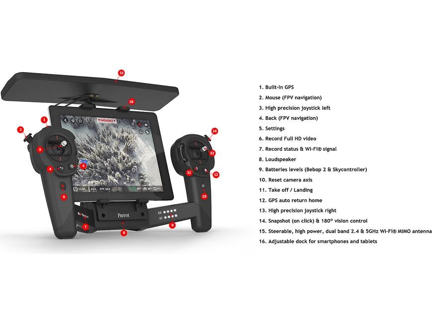 Parrot Bebop 2 Quadcopter (Red/Black) Aerial drone with HD