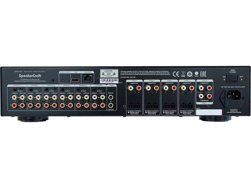 SpeakerCraft MRA-664 6-source, 6-room audio controller/amplifier