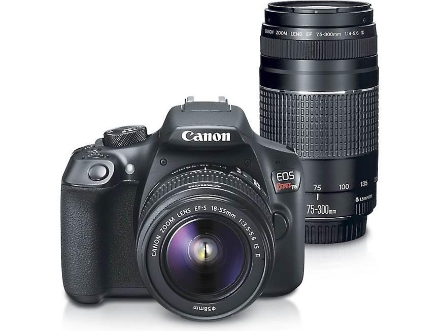 Canon EOS Rebel T6 Two Zoom Lens Kit 18-megapixel DSLR camera with