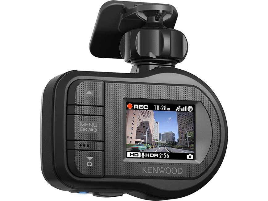 Kenwood DRV-410 HD dash cam with GPS and safety sensor at Crutchfield