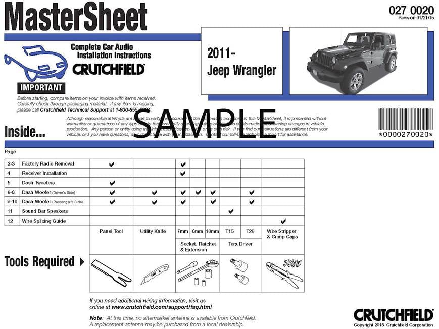 Crutchfield Vehicle-specific Instructions
