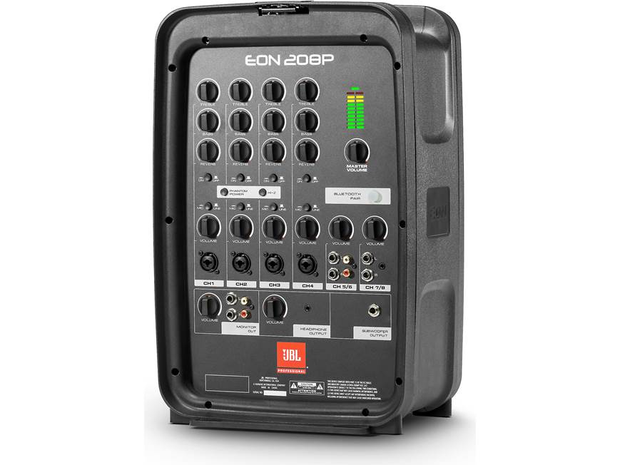JBL EON208P Portable 300-watt powered PA with 8-channel mixer and