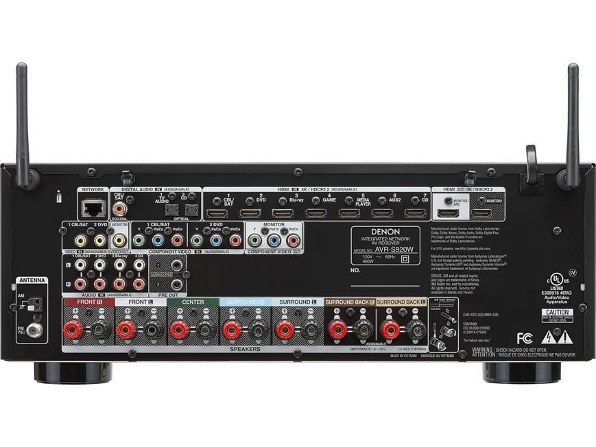 Denon AVR-S920W 7.2-channel home theater receiver with Wi-Fi