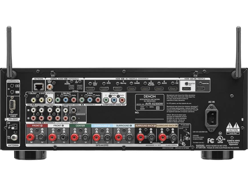 Denon AVR-X2300W 7.2-channel home theater receiver with Wi-Fi