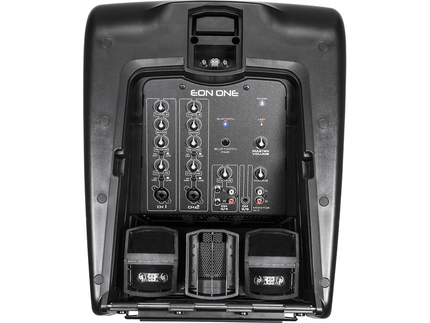 JBL EON ONE Powered PA speaker array with 6-channel mixer at