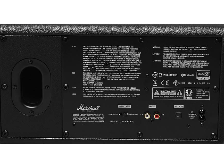 Marshall Stanmore (Black) Powered Bluetooth® speaker (Black) at