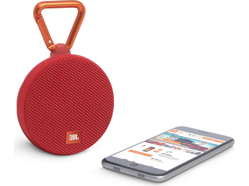 JBL Clip 2 (Red) Waterproof portable Bluetooth® speaker (Red) at