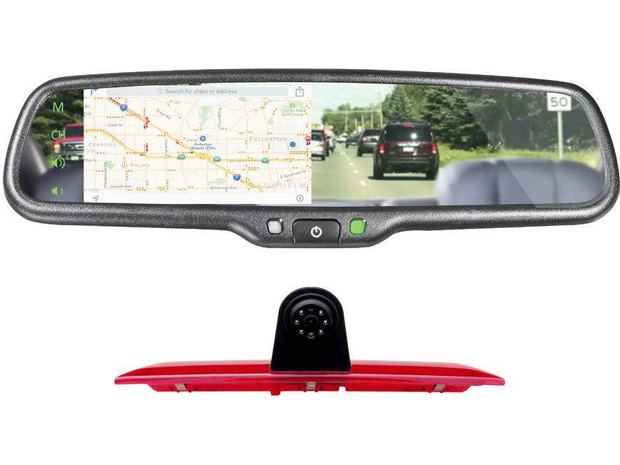 Boyo VTFTK2 Mirror/Brake-light Brake-light backup camera with rear-view ...