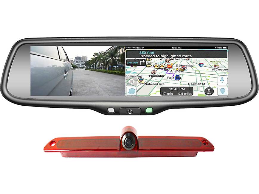 Boyo VTMBK1 Brake-light camera with rear-view mirror monitor for select ...