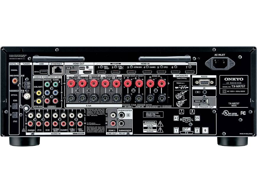 Onkyo TX-NR757 7.2-channel home theater receiver with Wi-Fi